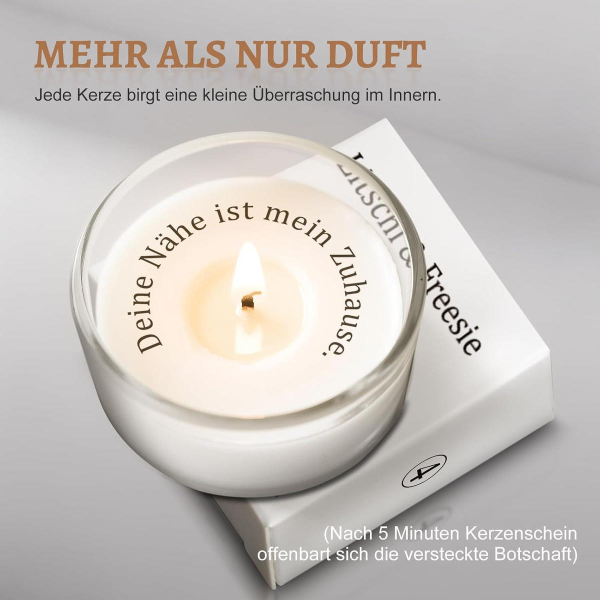 DUFTKERZEN Geschenkset 12-teiliges Set Sojawachs mit Botschaft - Rosa, Paraffin (7cm)