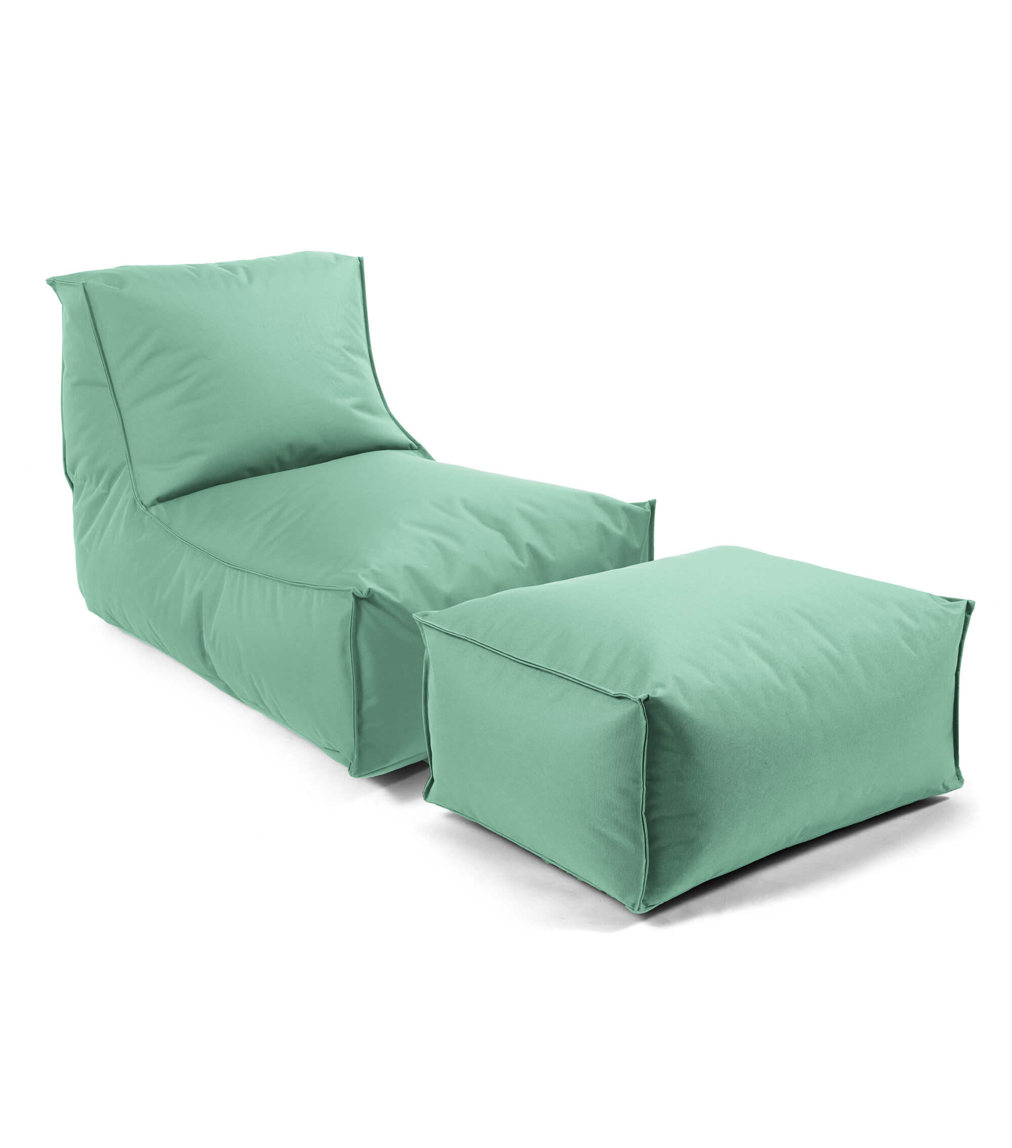 SITZSACK mit Hocker Der Sundowner - Mintgrün, Textil (60/65/140cm) - Mokebo
