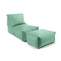 SITZSACK mit Hocker Der Sundowner - Mintgrün, Textil (60/65/140cm) - Mokebo