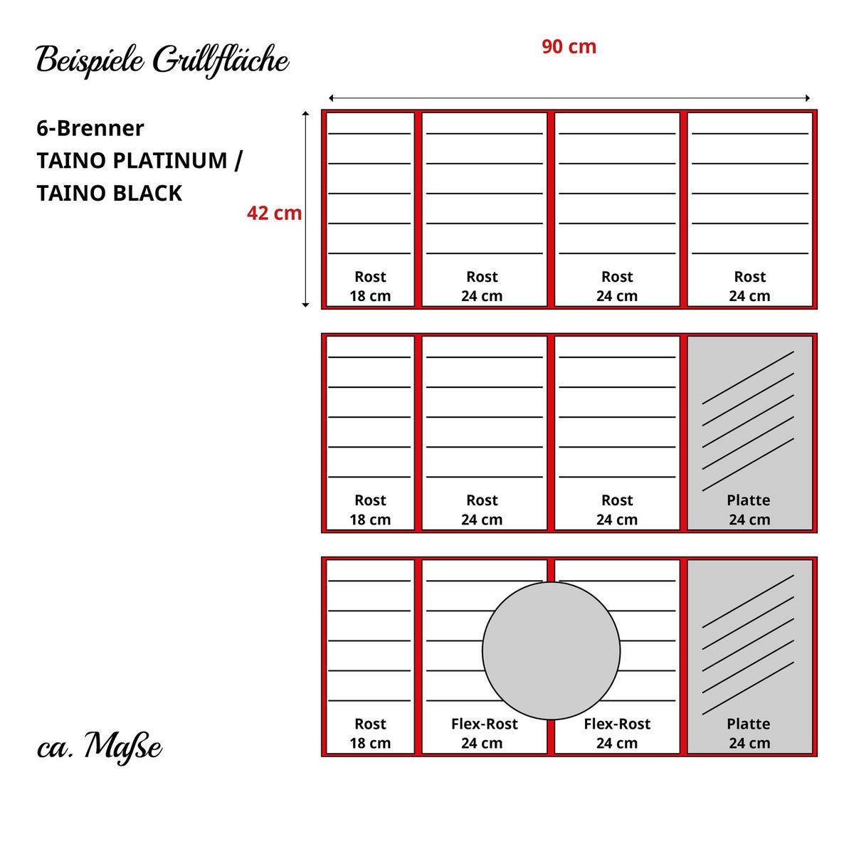 GRILLPLATTE Gusseisen - Schwarz, Metall (24/42cm) - TAINO