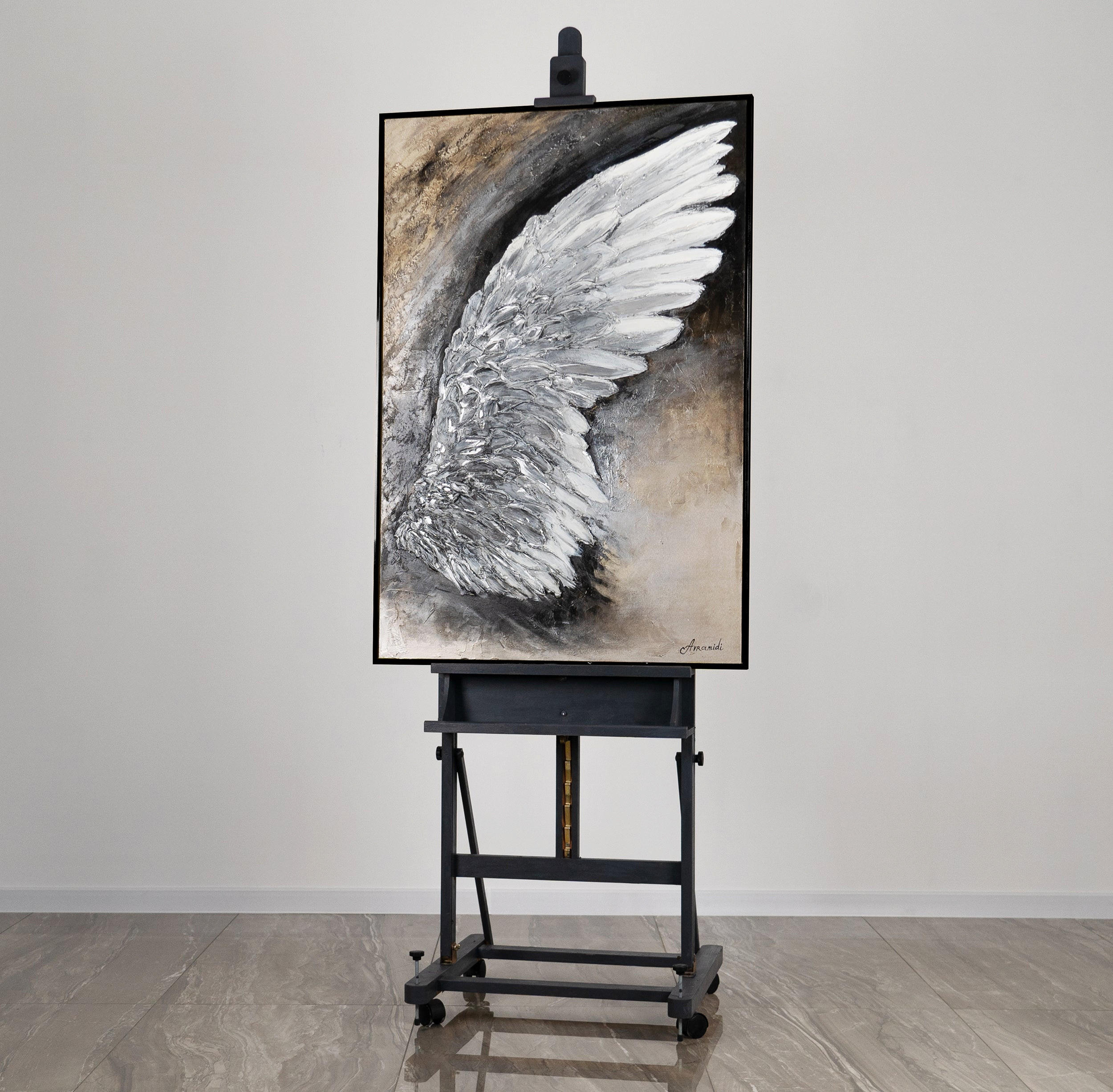 GEMÄLDE Symbol des Aufstiegs Schattenfugenrahmen Schwarz 140x100 cm - Schwarz, Holz (140/100cm) - YS-art gallery