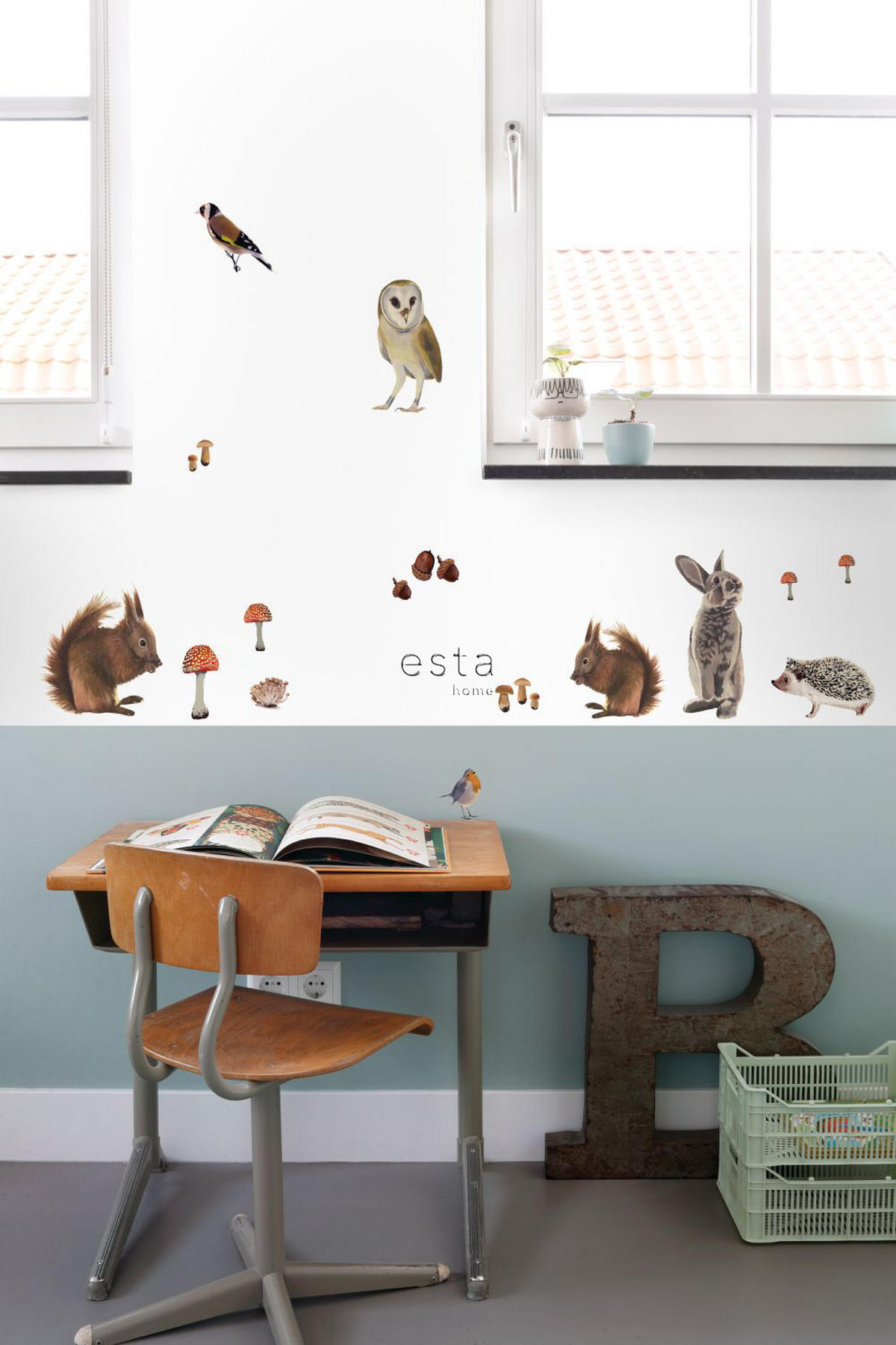 WANDTATTOO Waldtiere 47.5 x 66 cm - Braun, Papier (47.5/66/66cm) - ESTAhome