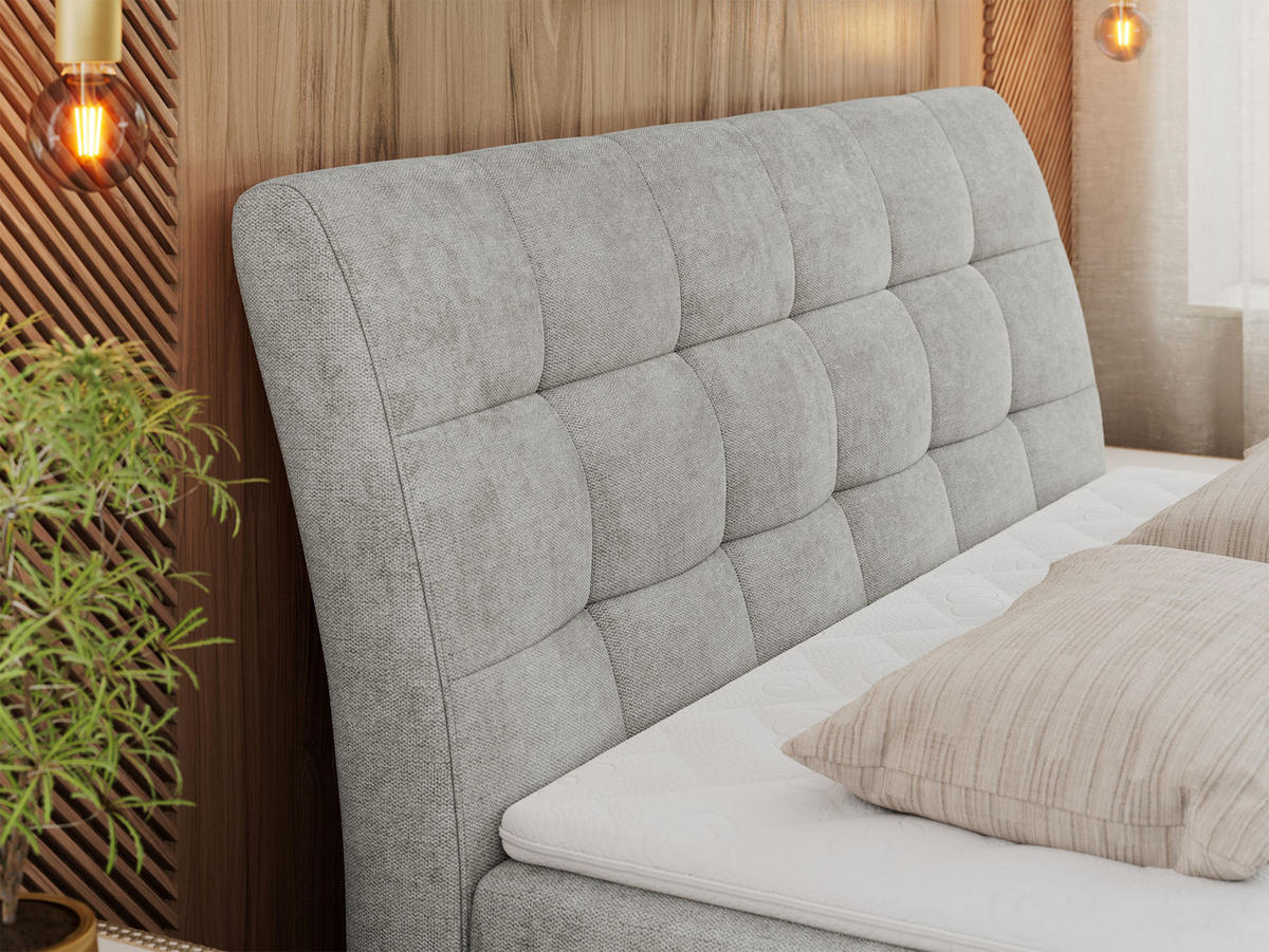 BOXBETT DIEGOS 200/200 Hellgrau Struktur - H3 - Hellgrau, Holz/Textil (200/200cm) - MKS
