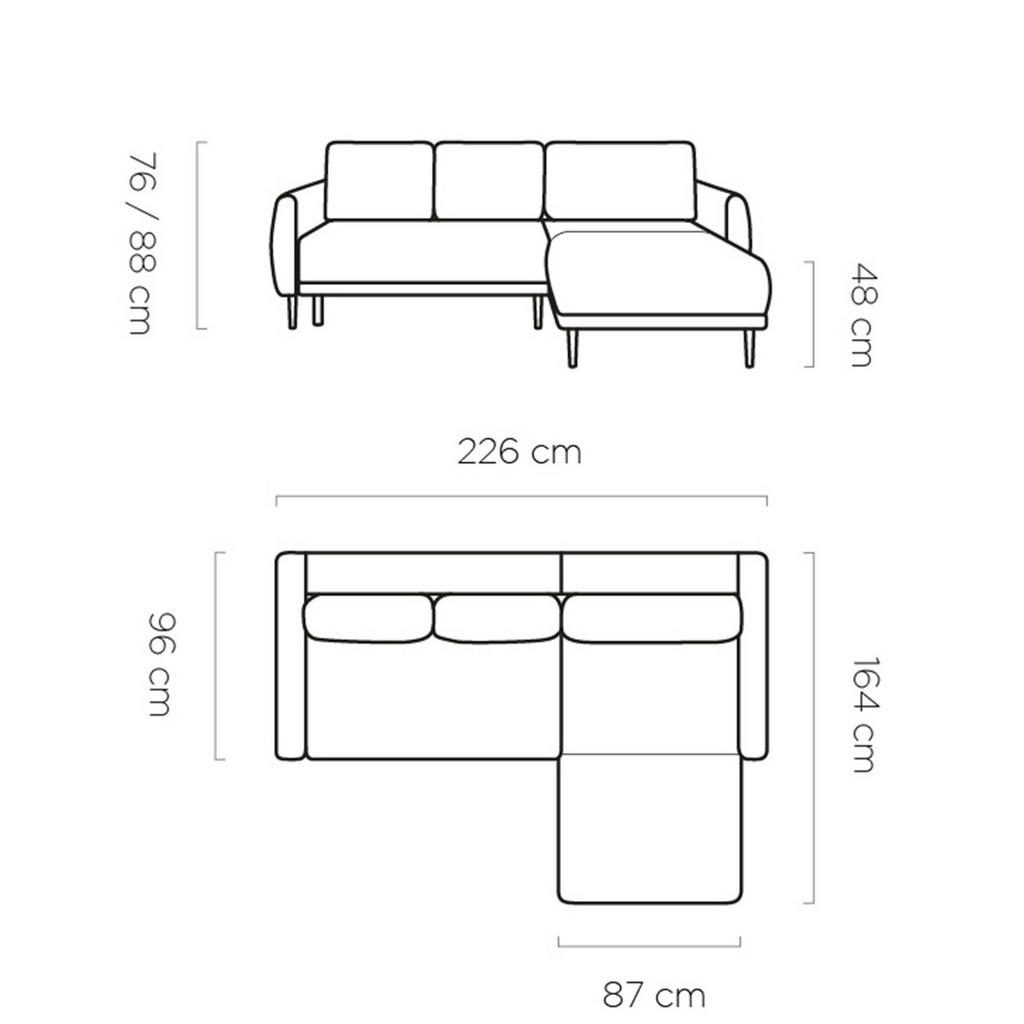 Thumbnail - DomoHome Ecksofa, Sand, Textil, Rechteckig, 226x164 cm, Wohnzimmer, Sofas & Couches, Wohnlandschaften, Ecksofas
