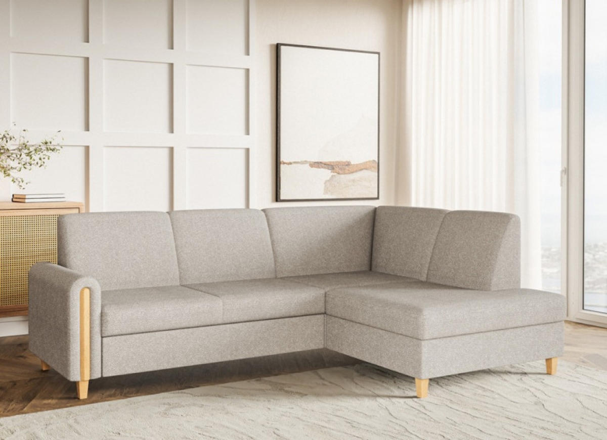 ECKSOFA Beige FLORA Stoff Bubble Rechts - Beige, Textil (236/172cm) - Sepro Meble