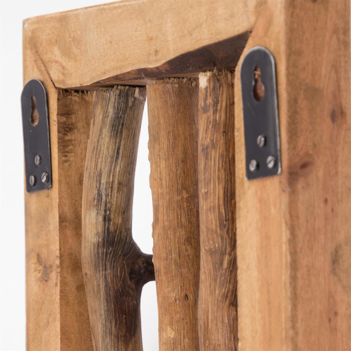 WANDGARDEROBE Leonor 25 Mahagoni Massivholz, 3 Haken naturfarben - Naturfarben, Holz (11/25/25cm) - CREEDWOOD