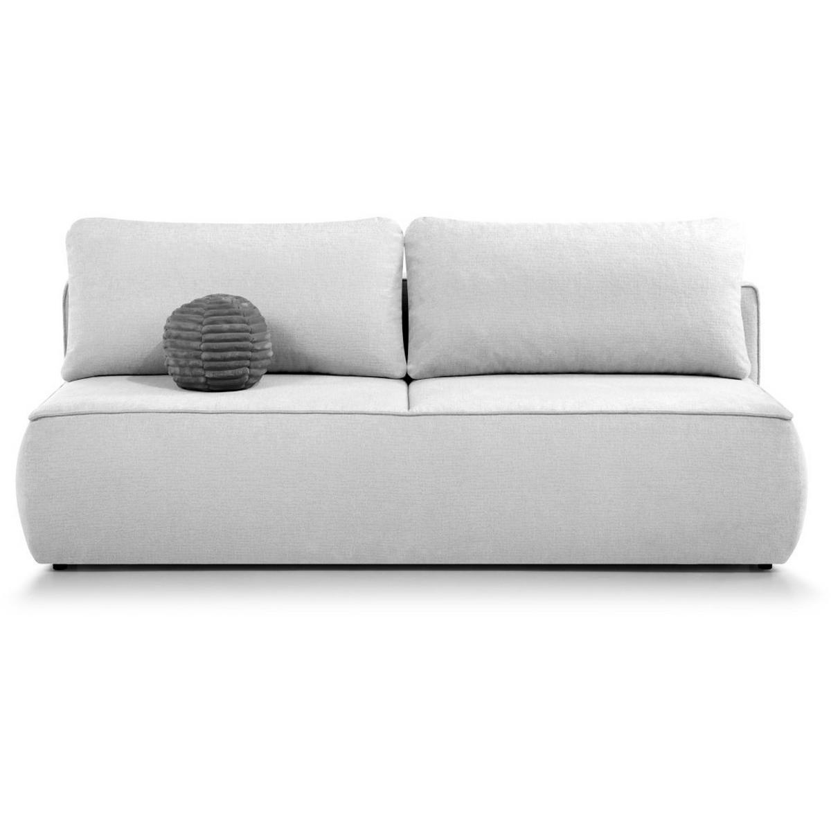 SCHLAFSOFA Darling 2-Sitzer, mit Bettkasten, Hellgrau - Hellgrau, Textil (210/92/100cm) - Beautysofa