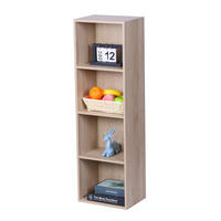 BÜCHERREGAL - Hellbraun, Holzwerkstoff/Textil (32/106/24cm) - Relaxdays