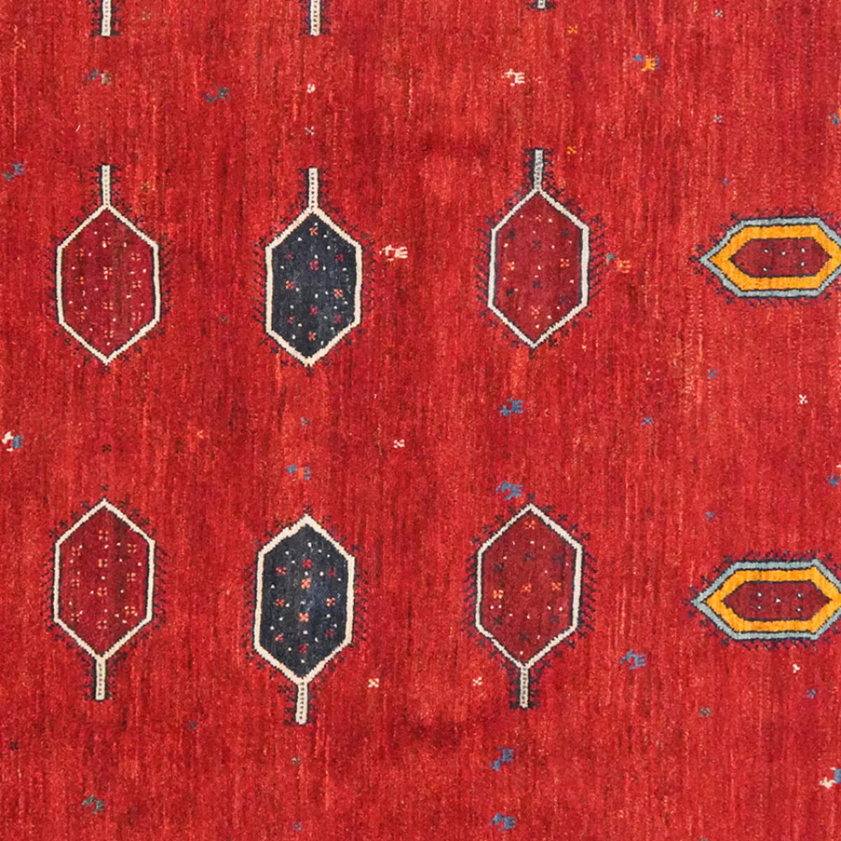 TEPPICH Rizbaf Rot 197/201 cm Schurwolle - Rot, Textil (201/197cm) - Looma