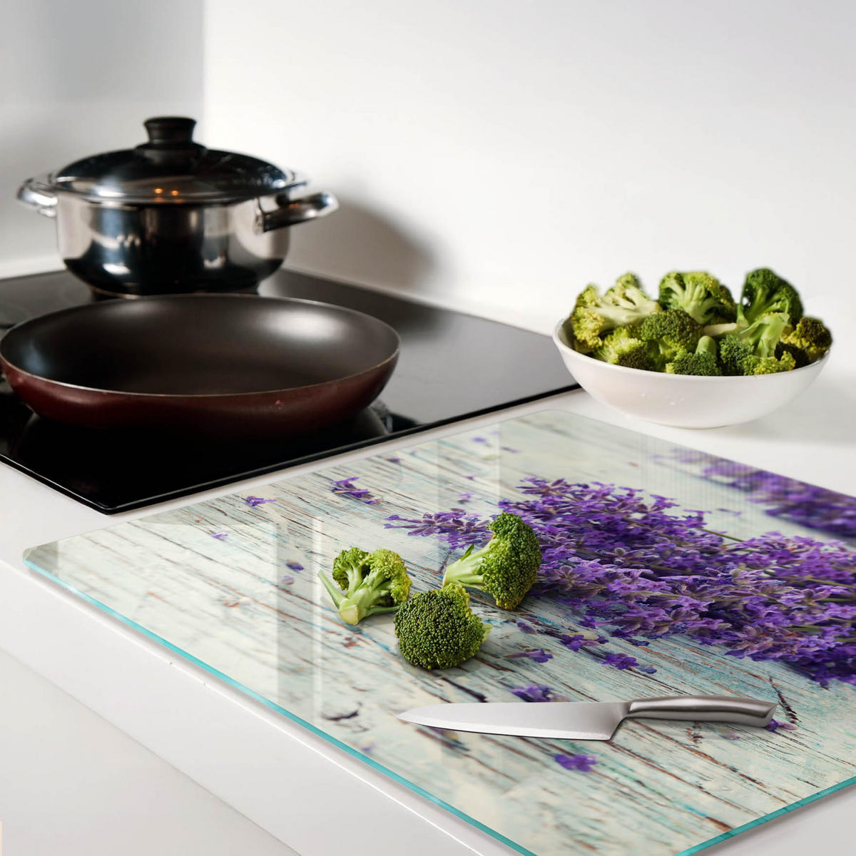 GLASPLATTE 60x52 cm Lavendel - Lila, Glas (60/0.4/52cm) - TULUP