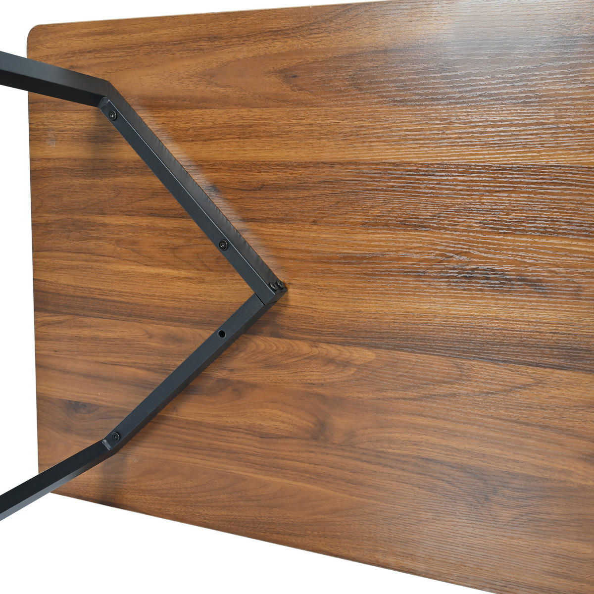 ESSTISCH 117/68/75 cm schwarz nussholzfarben mit Metallgestell aus MDF - Braun, Holzwerkstoff (117/68/75cm) - OKWISH