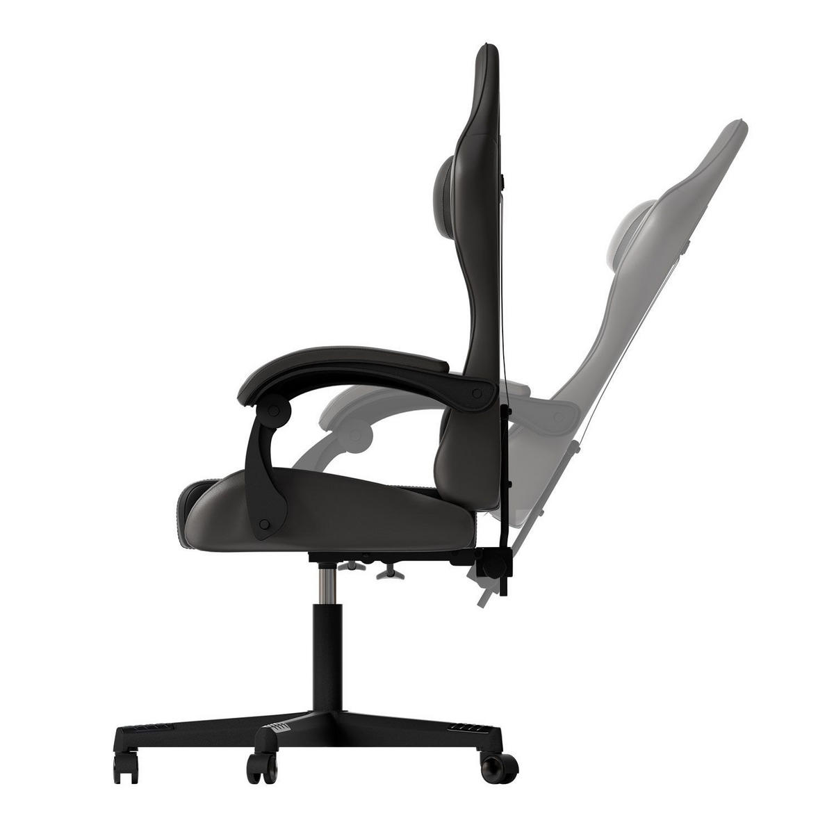 GAMINGSTUHL HyperSeat grau/schwarz - Grau, Kunststoff (63/131/121cm) - Juskys