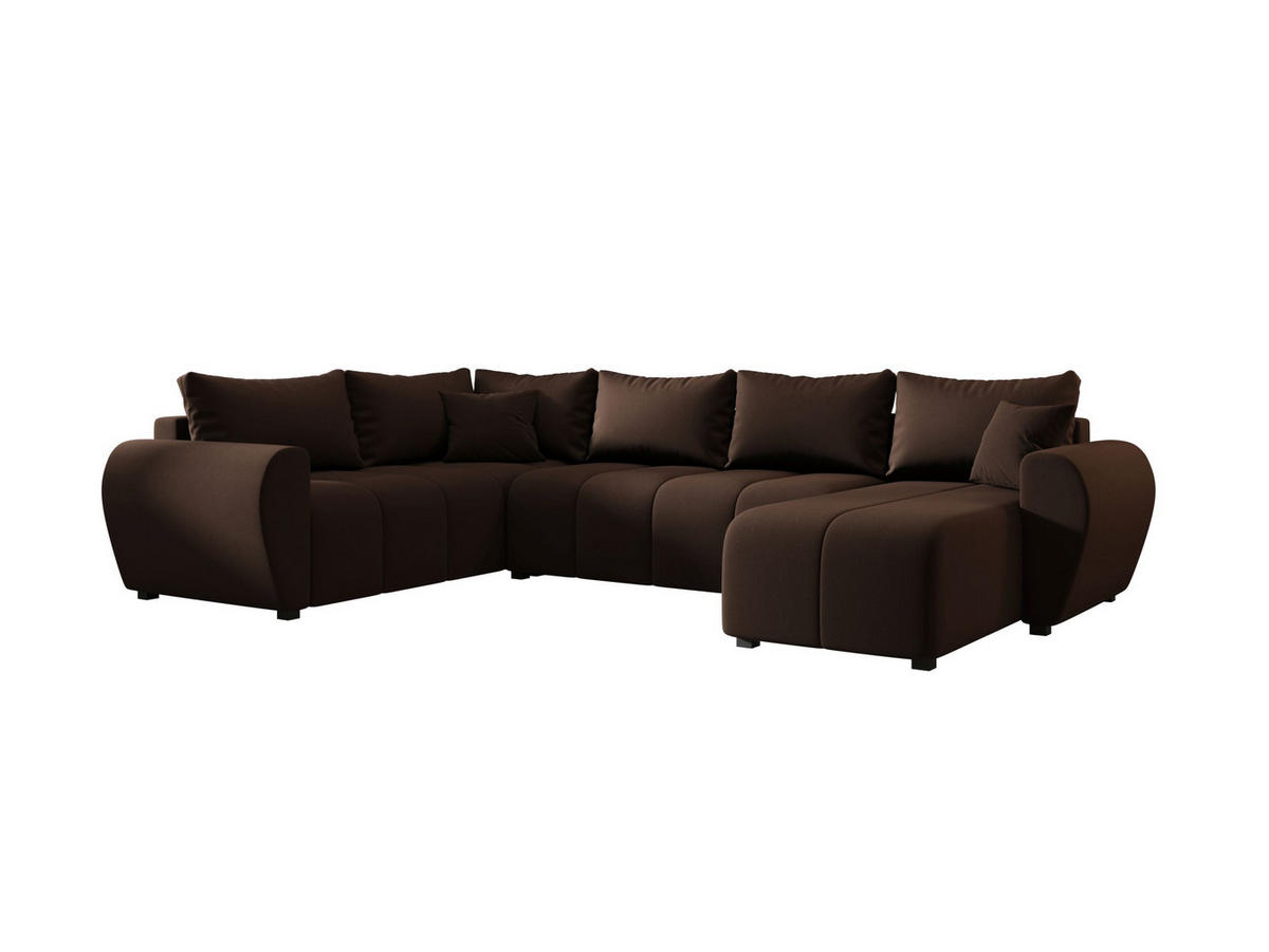 WOHNLANDSCHAFT MOLISA U PLUS Cosmic 800 Rechts mit Schlaffunktion - Braun, Textil (303/82/208cm) - Bedante