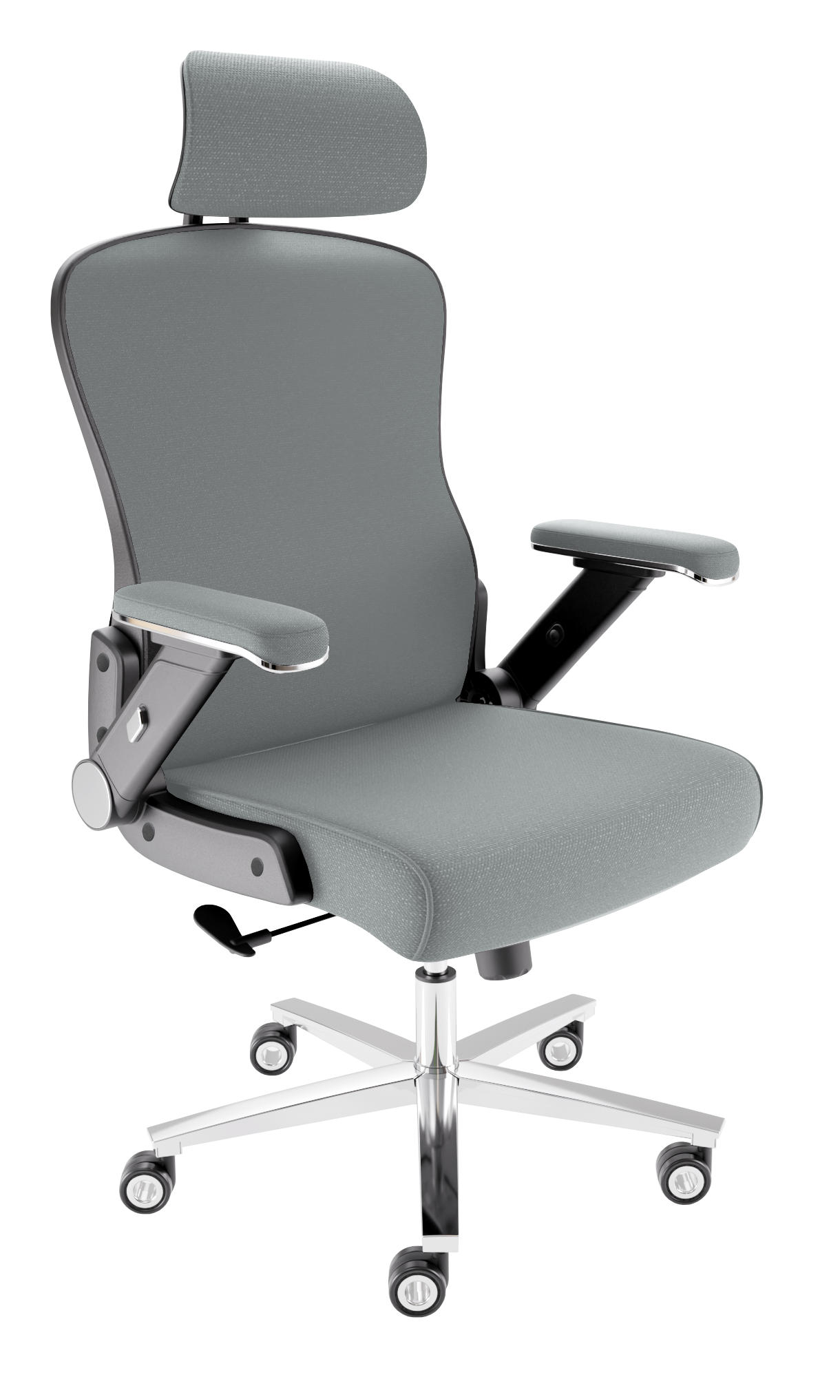 BÜROSTUHL PowerSeat Anthrazit - Anthrazit/Silberfarben, Kunststoff/Textil (74/135/74cm) - Clouvou