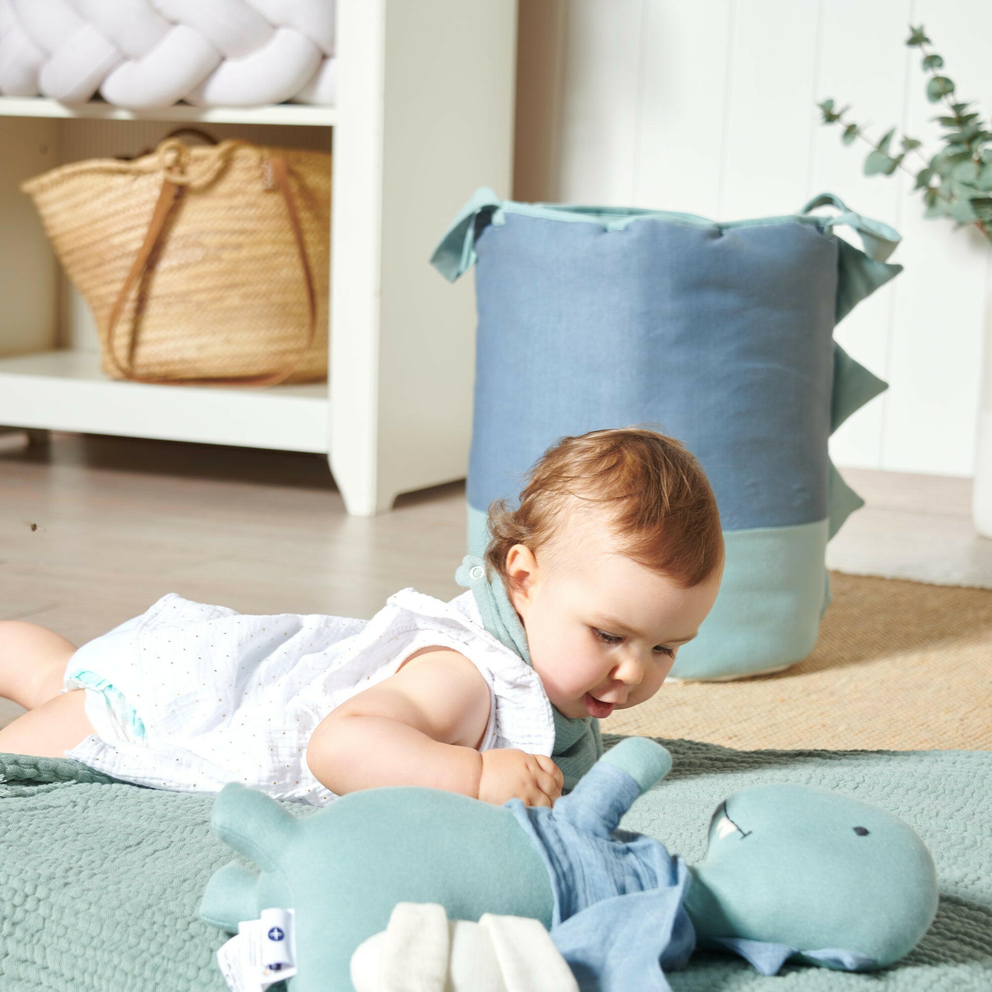 KUSCHELTIER Jersey Dino Mats - Petrol, Textil (28/40cm) - nordic coast company
