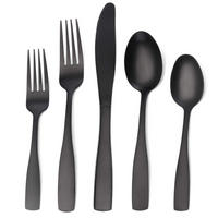 BESTECK Set 6 Teilig Edelstahl Besteckset Essbesteck Schwarz - Schwarz, Metall