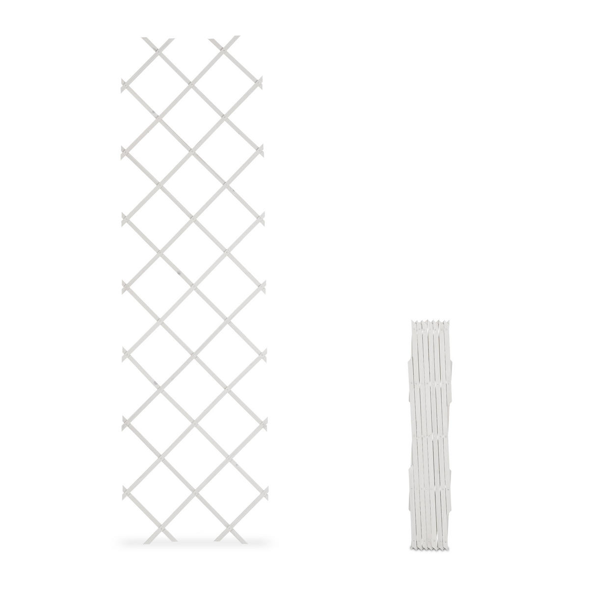 3XRANKGITTER - Weiß, Holz (60/180/1cm) - Relaxdays