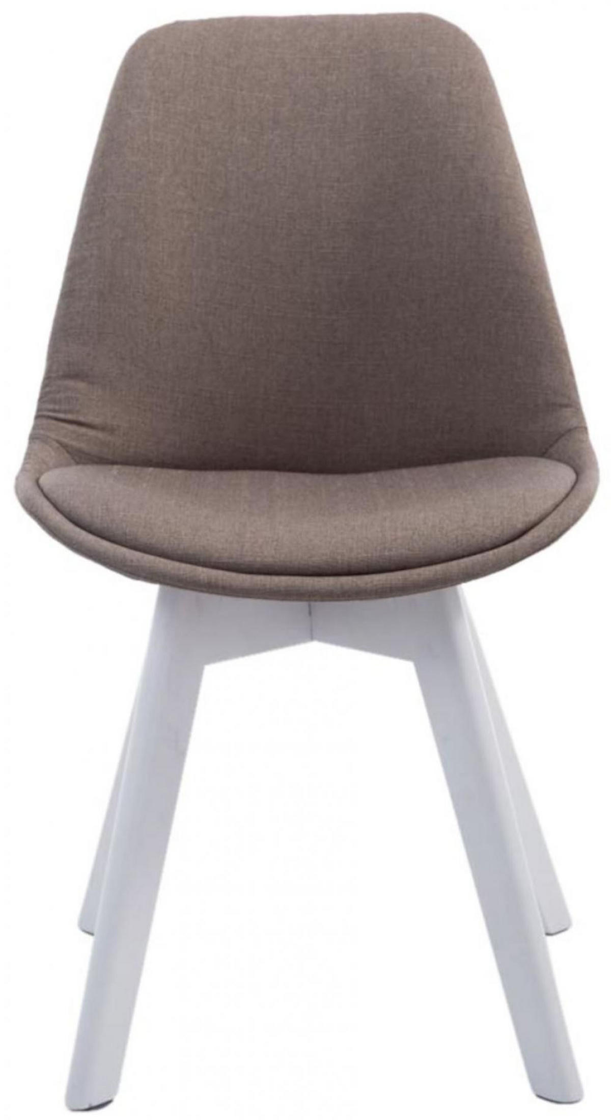 STUHL 4er Set Stoff taupe - Taupe/Weiß, Holz/Textil (48/84/55cm) - CLP