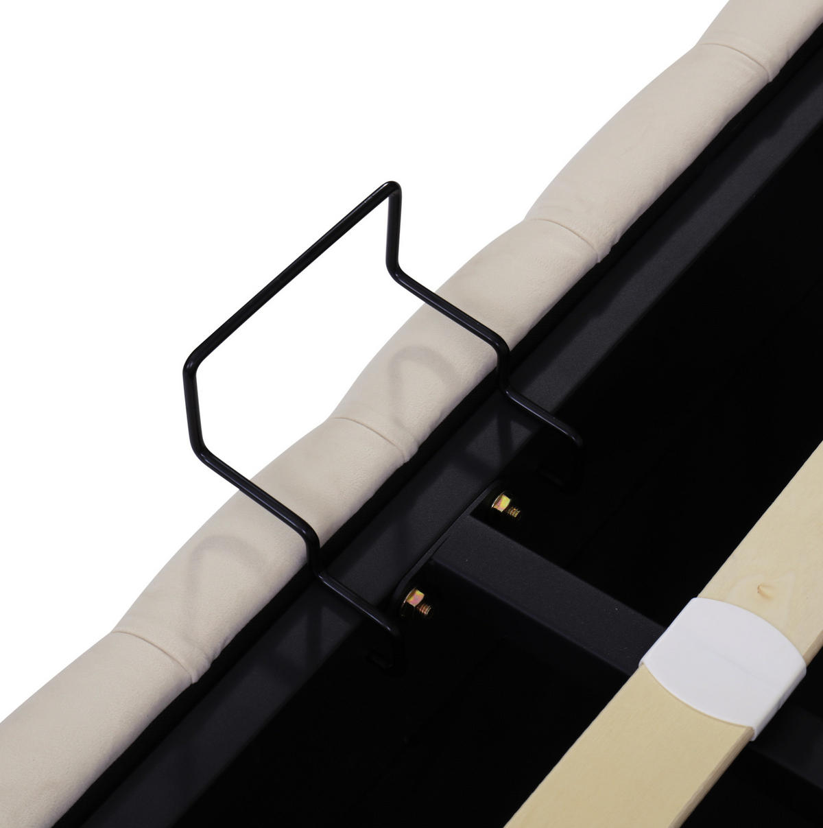 POLSTERBETT mit Bettkasten 160x200 cm Samt Beige - Beige, Metall (160/200cm) - Meubliv