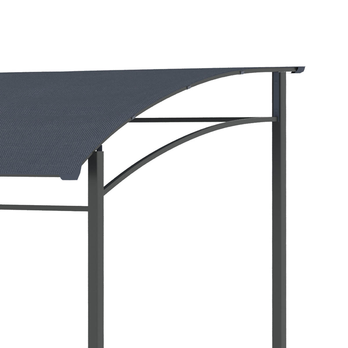 GRILLPAVILLON, Grillüberdachung, Regenschutz, Haken für Utensilien, Stahlrahmen, grau, 215 x 150 x 174/220 cm - Grau, Metall (215/220/150cm)