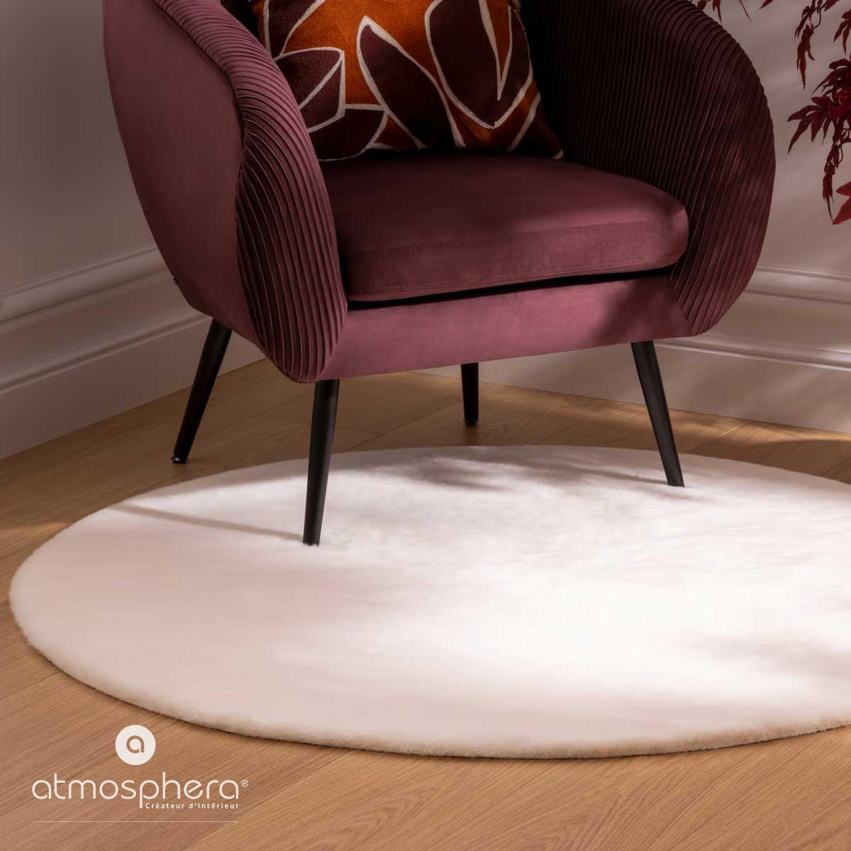 TEPPICH Couka Ø 118 cm - Weiß, Textil (118/118cm) - Atmosphera Createur d´interieur