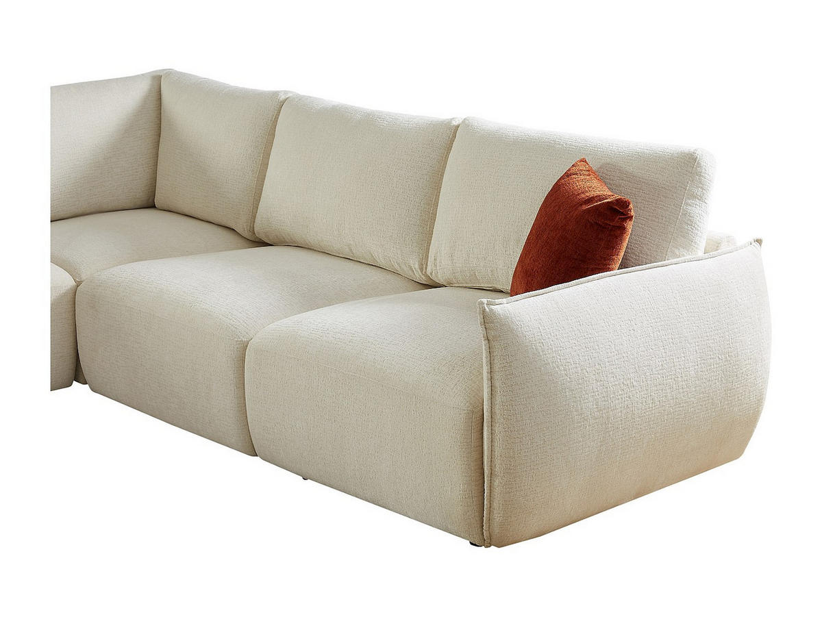 ECKSOFA – Chenille-Stoff – Beige – OCTAVINE - Beige, Textil (276/276cm) - Vente-Unique