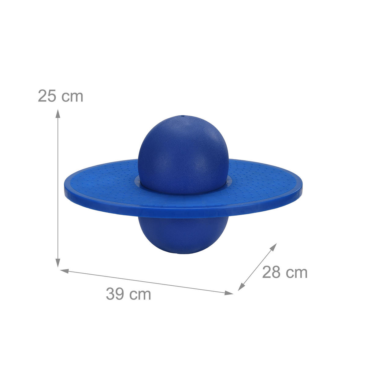 POGO lopta - plava, plastika (39/28cm) - Relaxdays