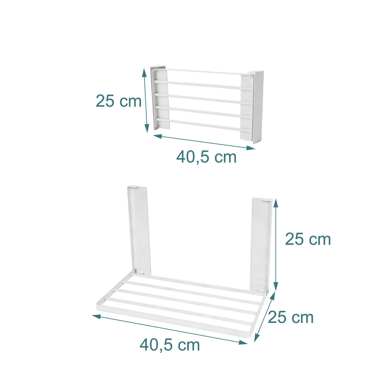 SUŠIAK bielizne - biela, kov (40.5/25/25cm) - Relaxdays