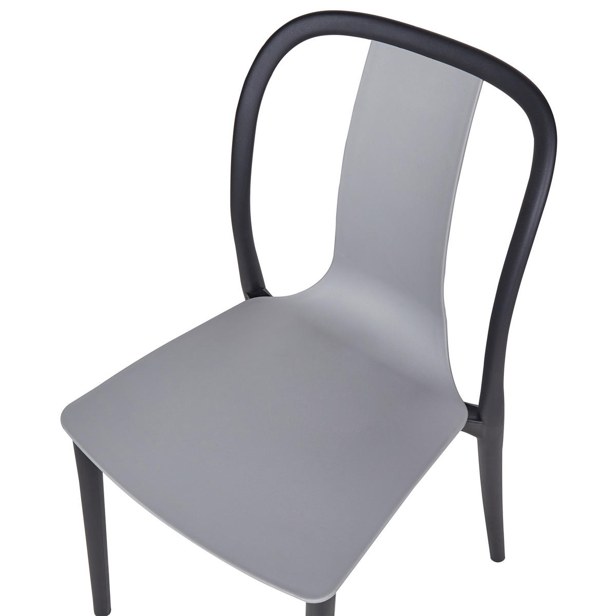 GARTENSTUHL 8er-Set Kunststoff grau/schwarz Spezia - Schwarz/Grau, Kunststoff (42/89/49cm) - Beliani