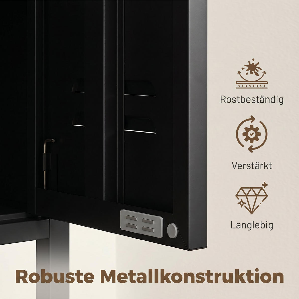 KLEIDERSCHRANK Metall Schwarz - Schwarz, Kunststoff/Metall (35/183/46cm) - HOMCOM