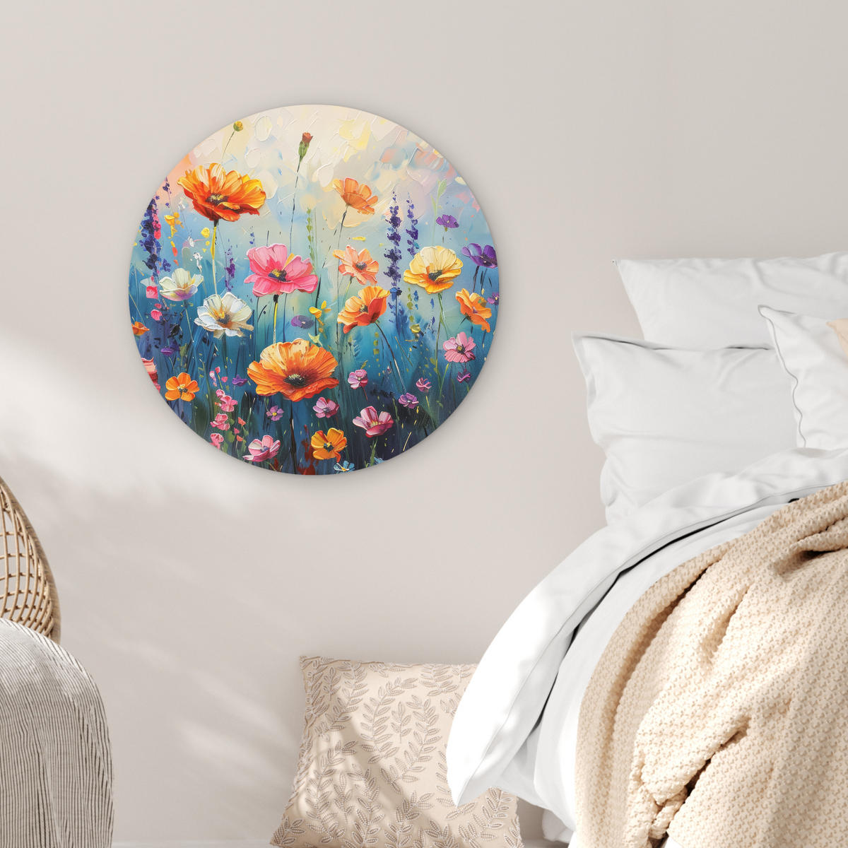 WANDBILD Blumen - Natur - Aquarell - Kunst 60x60 cm - Multicolor, Kunststoff (60/60cm) - MuchoWow