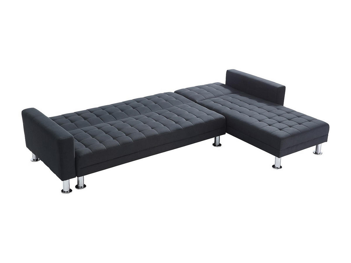 ECKSOFA mit Schlaffunktion - Ecke wechselbar - Stoff - Schwarz - WILLIS II - Schwarz, Textil (290/173cm) - Vente-Unique