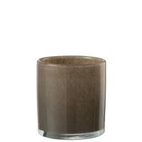 KERZENHALTER JADE - Glas - Braun - M - Braun, Glas (12/12cm) - J-Line