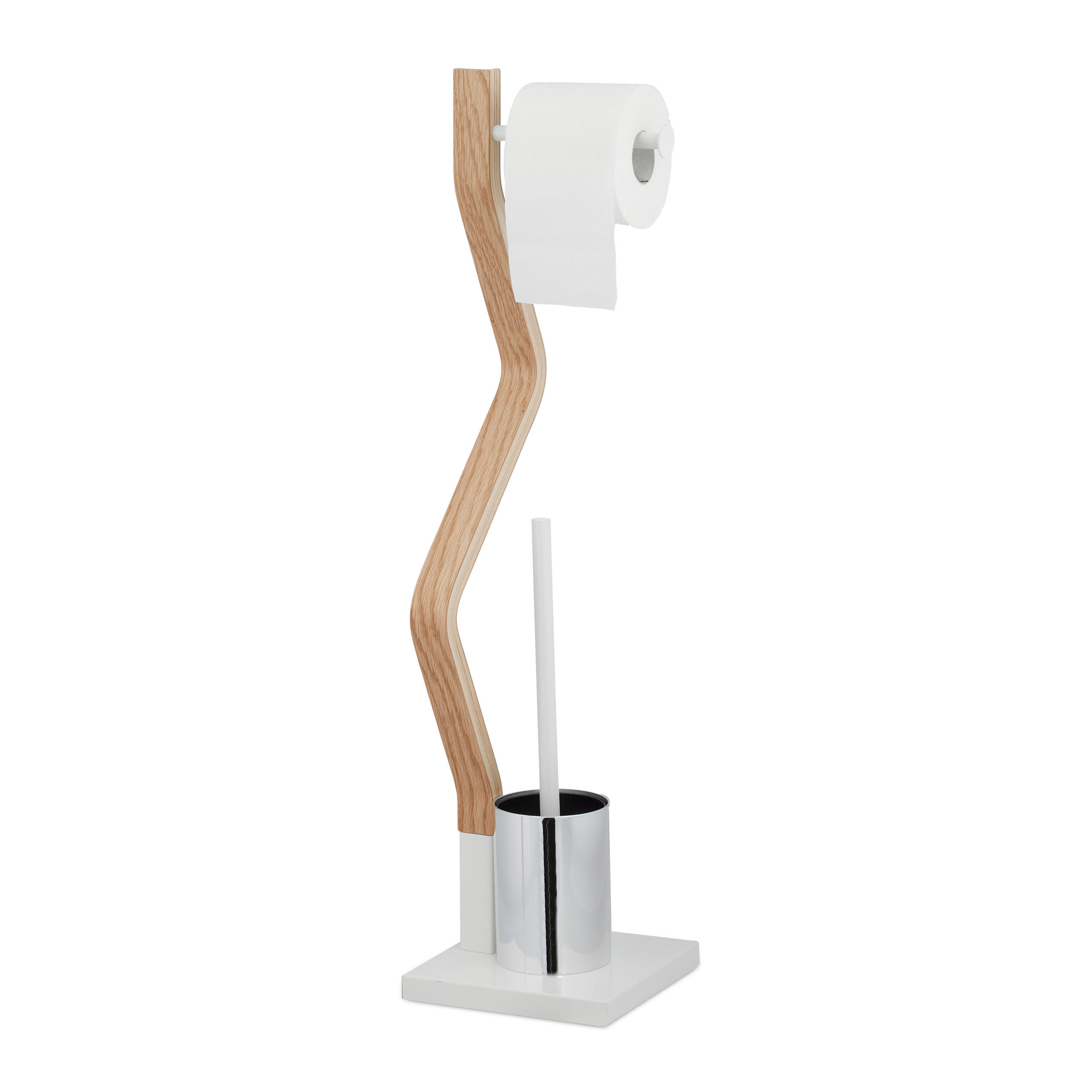 Relaxdays WC-SOUPRAVA Bílá přírodní stojící 75 cm