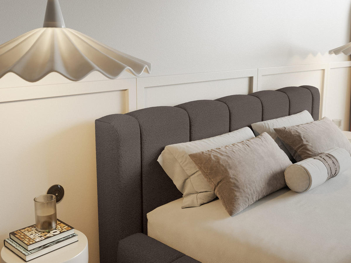 POLSTERBETT Nedi 160x200 cm, Braun - Braun, Textil (160/200cm) - Fedve