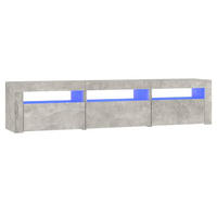 LOWBOARD mit Led-Leuchten 180/35/40 cm aus Holzwerkstoff in Betongrau - Hellgrau, Holz (180/40/35cm) - vidaXL