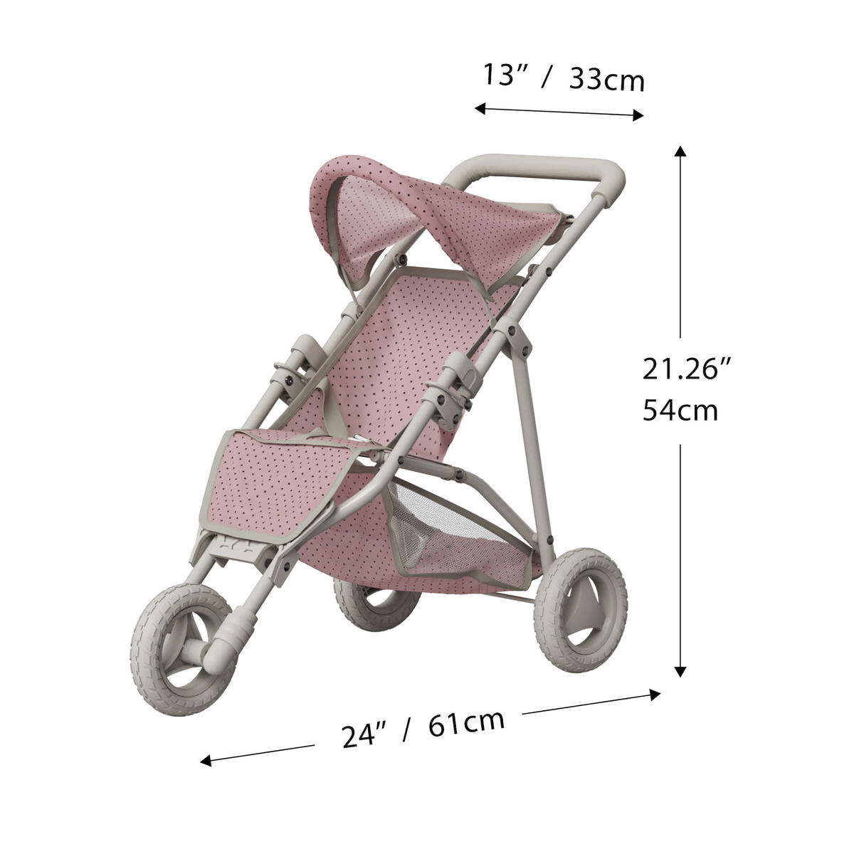 PUPPENWAGEN, Rosa, 54cm - Pink, Holzwerkstoff (33/54/61cm) - Teamson Kids