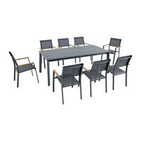 GARTENESSGRUPPE im Set - 8 -Sitzer - Textilene - anthrazitgrau - MACILA - Anthrazit, Metall - Vente-Unique