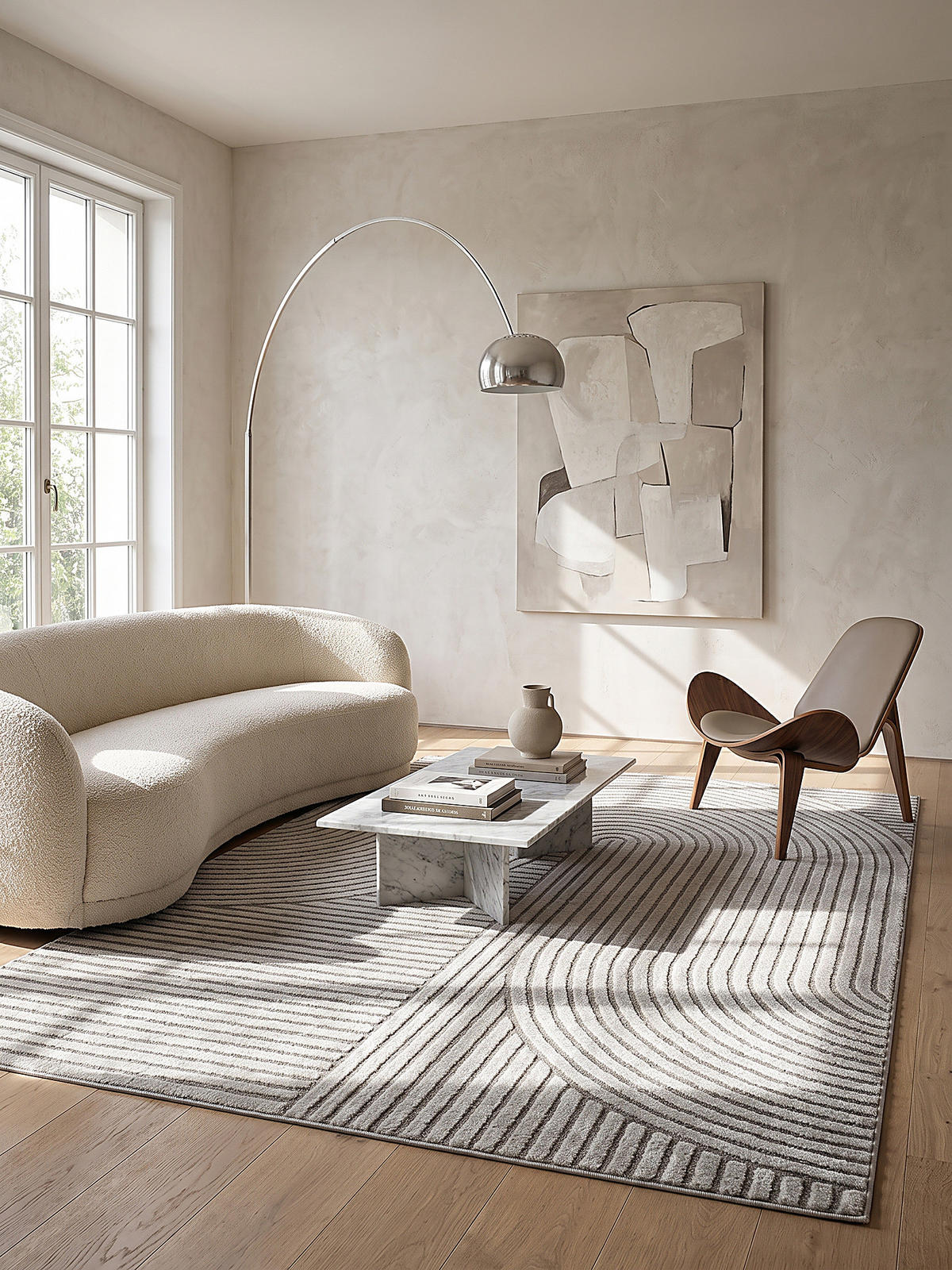 LÄUFER CETINA Geometrisch Polypropylen-Polyester Grau 80 x 300 cm - Grau, Textil (80/300cm) - KADIMA DESIGN