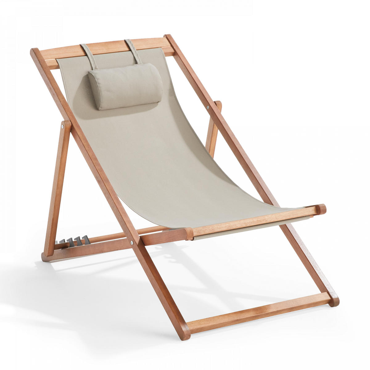 LIEGESTUHL 2-tlg., Taupe - Taupe, Holz (62/88/105cm) - Oviala