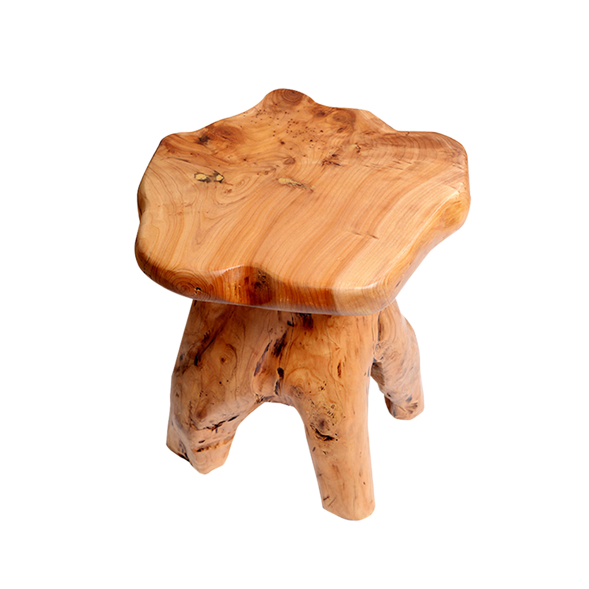 COUCHTISCH aus massivem Tannenholz in Naturfarbe, unregelmäßige Form,35/30/37 cm - Naturfarben, Holz (35/30/37cm) - Flora Grace