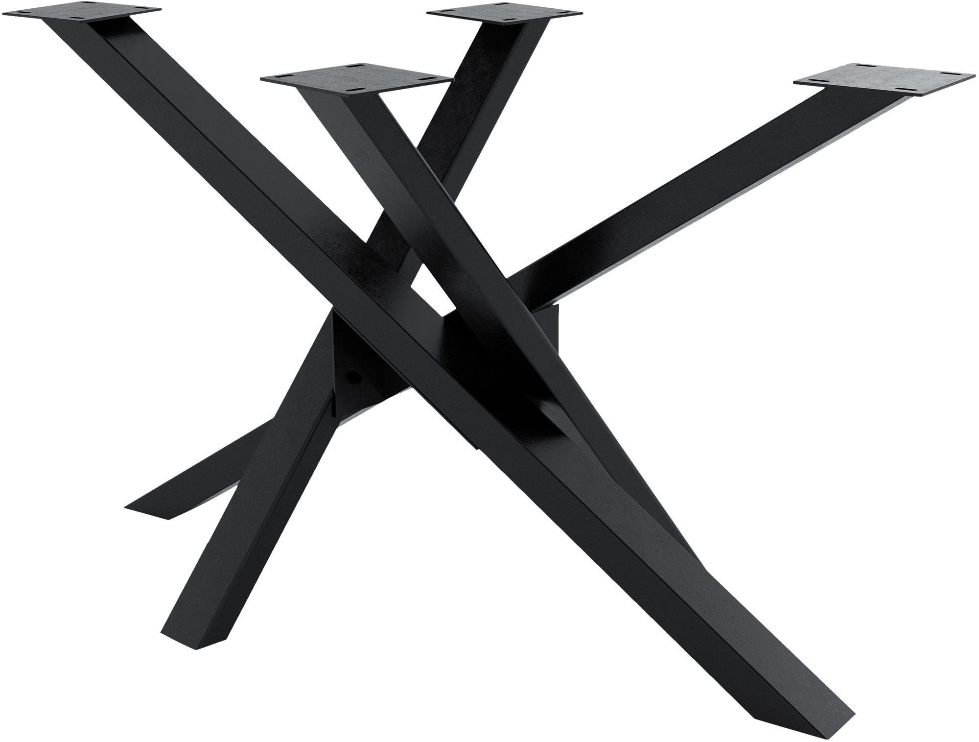TISCHBEIN eckig 120/60/72 cm Metall industrial schwarz - Schwarz, Metall (120/72/60cm) - CLP