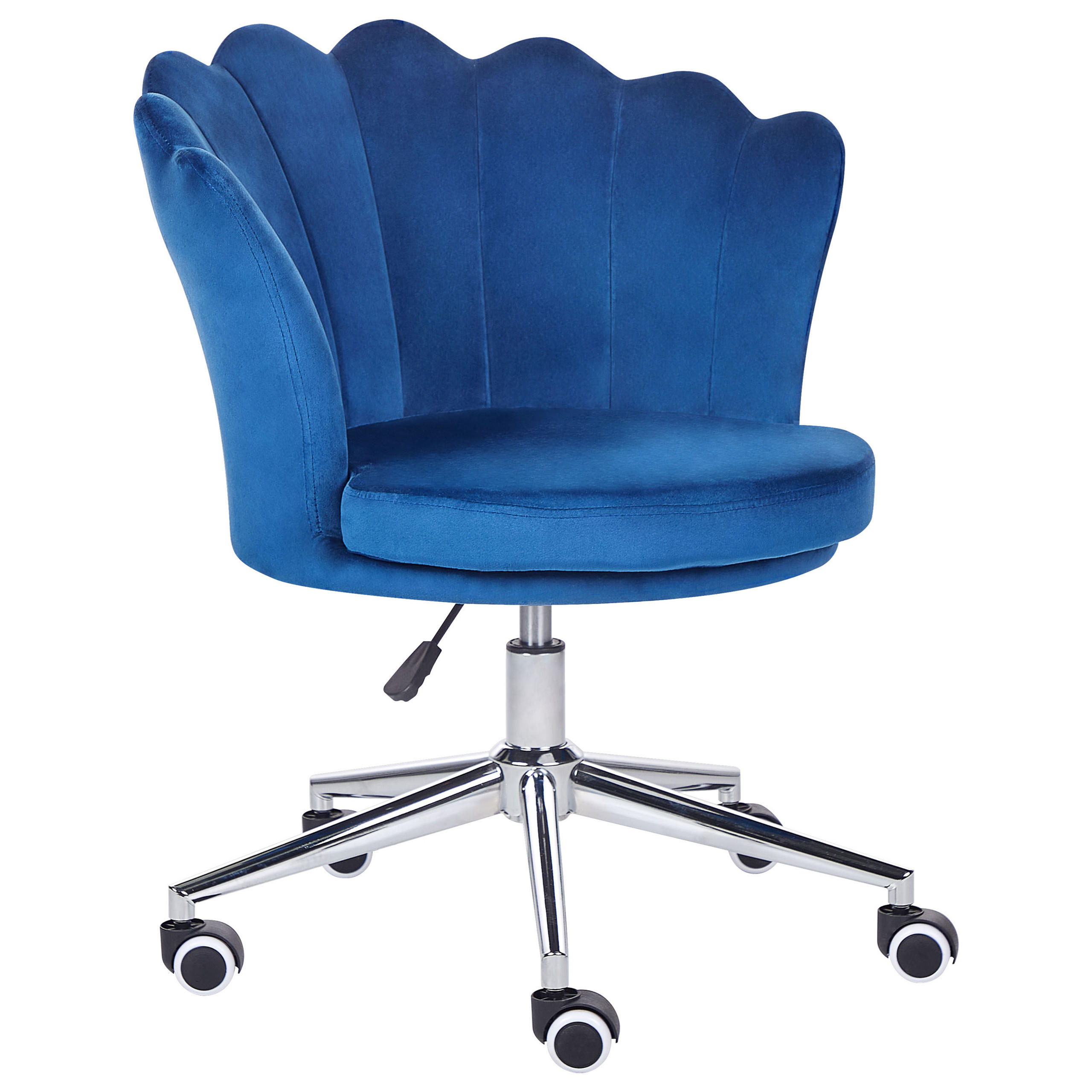 BÜROSTUHL Samtstoff Blau Monticello - Blau, Textil/Metall (67/78/65cm) - Beliani