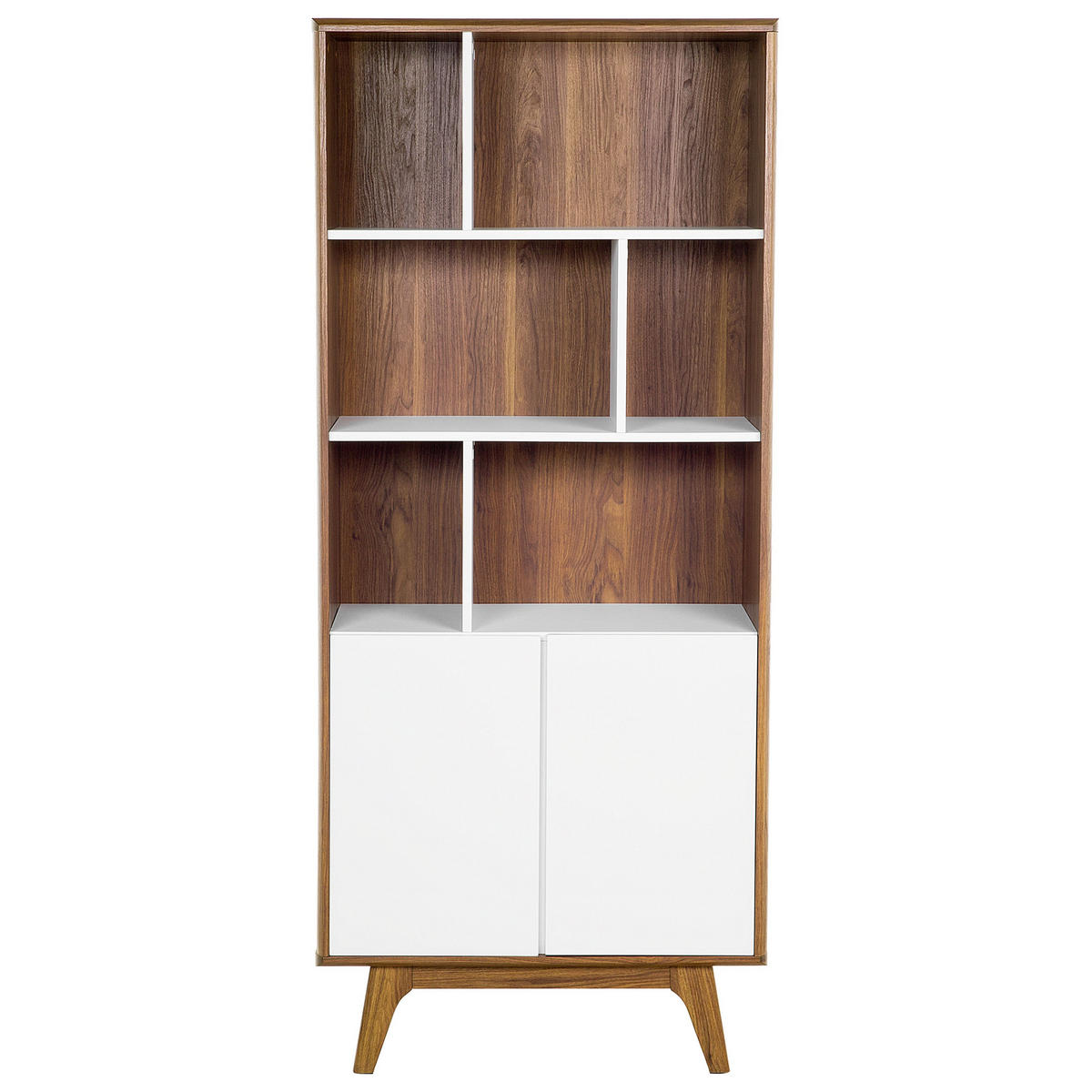 SCHRANK 3 Fächer Columbus - Dunkelbraun, Holzwerkstoff (79/182/40cm) - Beliani