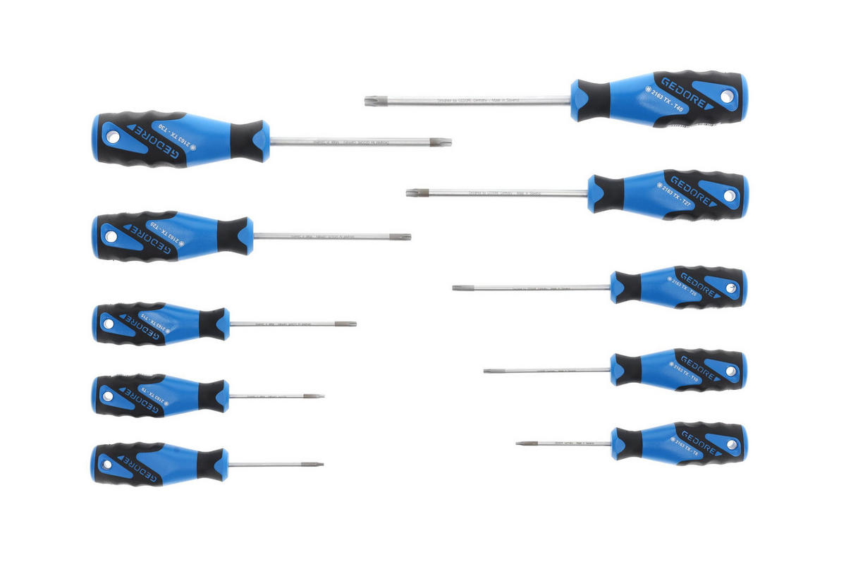 2163 TX-010 3K-SCHRAUBENDREHER-SATZ 10-TEILIG TX T7-T40 - Multicolor, Kunststoff/Metall (26/36cm) - Gedore