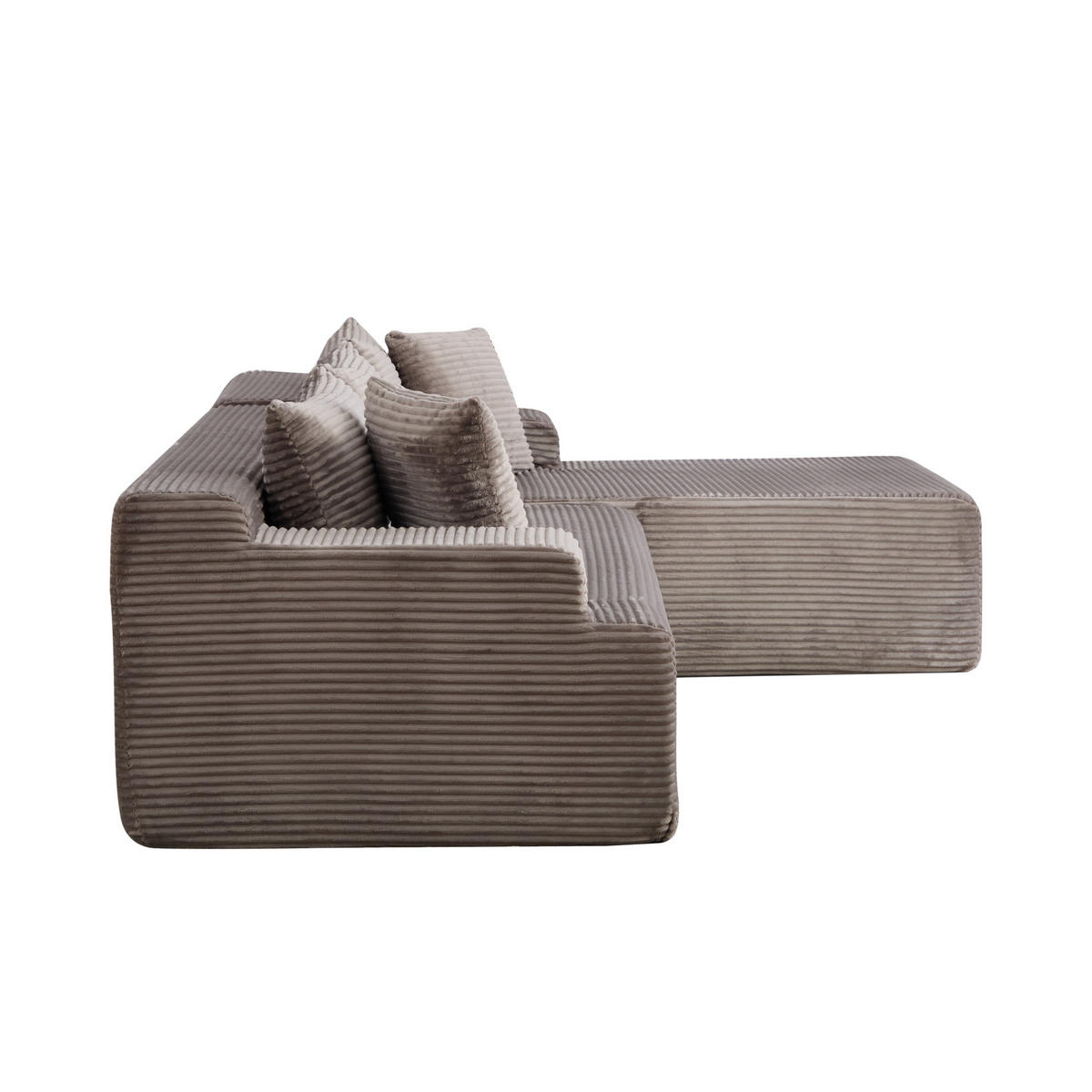 ECKSOFA 272/174/74.5 cm Grau mit rutschfestem Boden - Grau, Textil (174/74.5/272cm) - Oxeza
