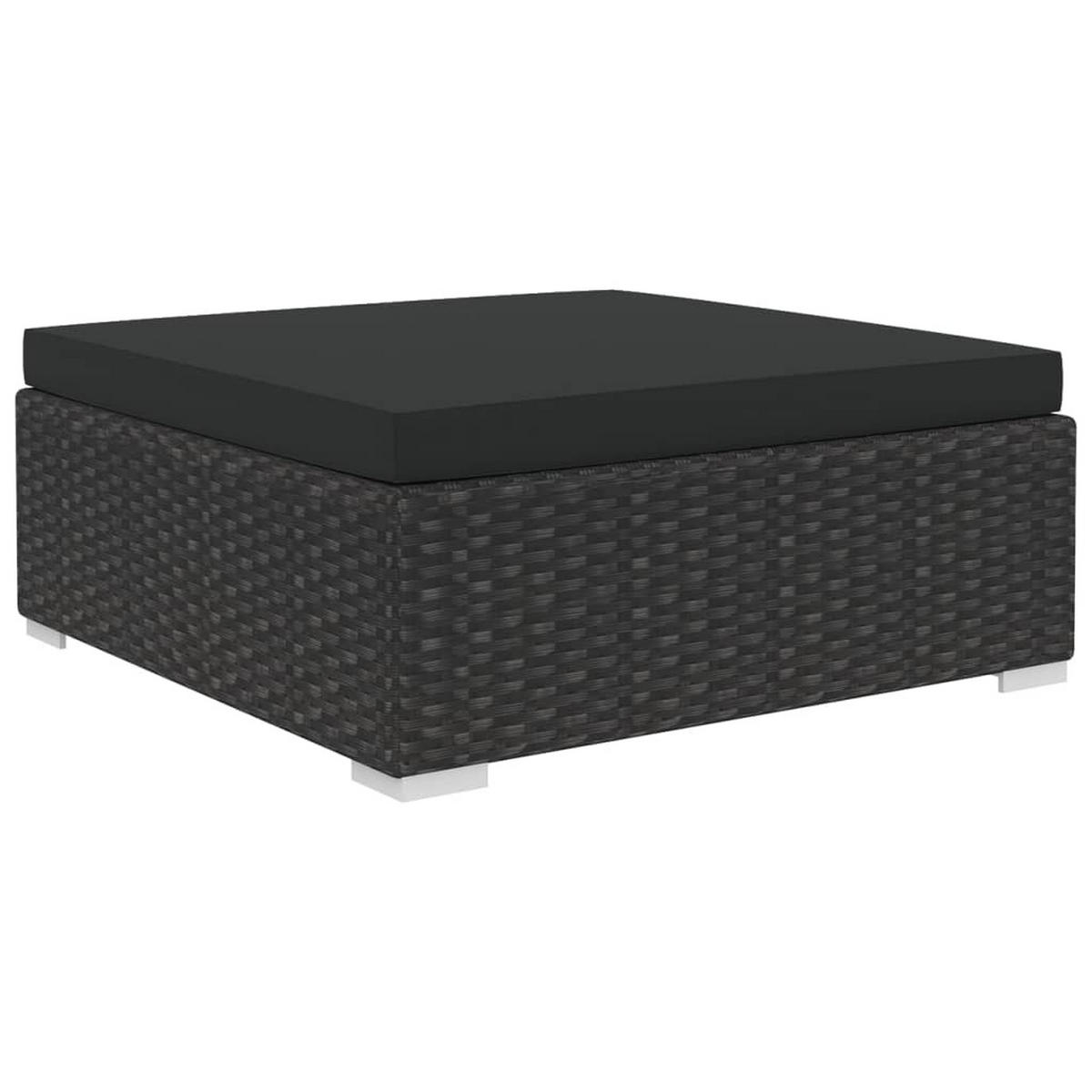 GARTEN-LOUNGE-SET 10Er Set Mit Auflagen Poly Rattan Schwarz - Schwarz, Kunststoff - vidaXL