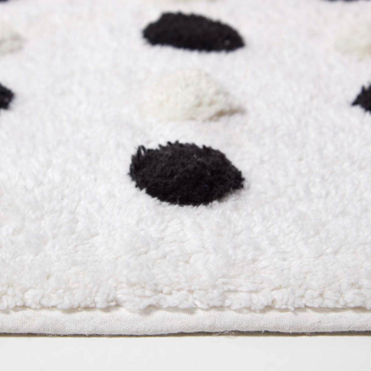 BADEMATTE Punkte 50/80 cm, Baumwolle - Weiß, Textil (50/80cm) - Homescapes