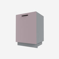 SPÜLENUNTERSCHRANK Bonn D1ZM/60 Rosé Kupfer Matt / Grau Matt 60 / 50 / 82cm - Hellrosa/Grau, Holz/Holzwerkstoff (60/82/50cm) - Feldmann-Wohnen
