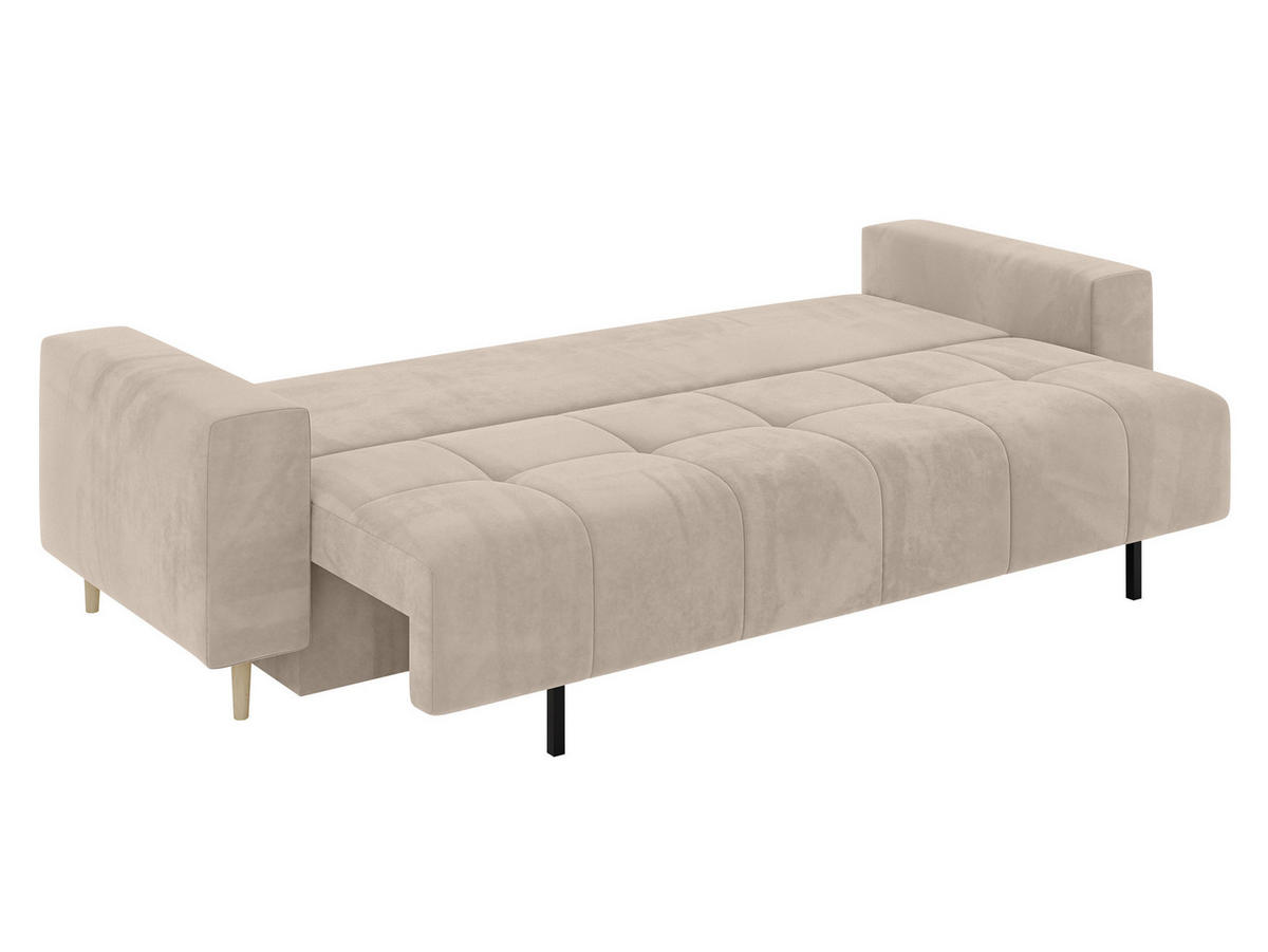 SCHLAFSOFA Santi - Hellbraun, Holz/Textil (244/88/96cm) - MIRJAN24